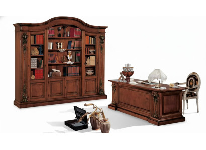 Mobili da ufficio classici marroni in legno massello scrivania libreria armadi