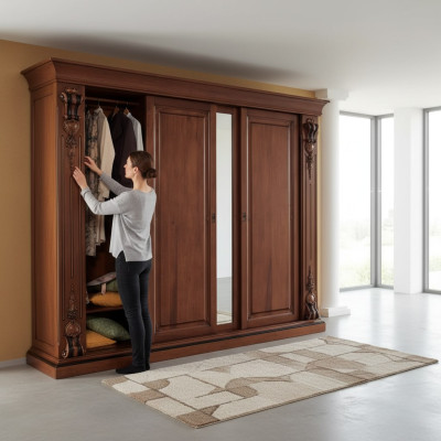 Camera da letto Armadio Abbigliamento Mobili di lusso in legno massello Armadi Design Nuovi