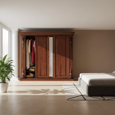 Camera da letto Armadio Abbigliamento Mobili di lusso in legno massello Armadi Design Nuovi