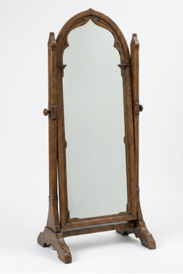 Grande specchio artigianale con cornice in legno di legno