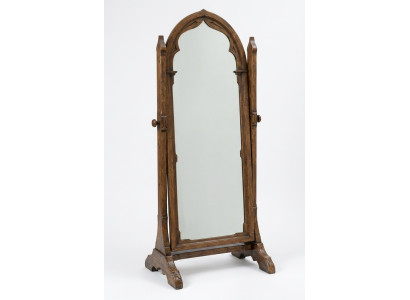Grande specchio artigianale con cornice in legno di legno