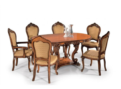 Tavolo da pranzo con 4 sedie, 2 poltrone, gruppo tavolo da pranzo tavoli in legno.