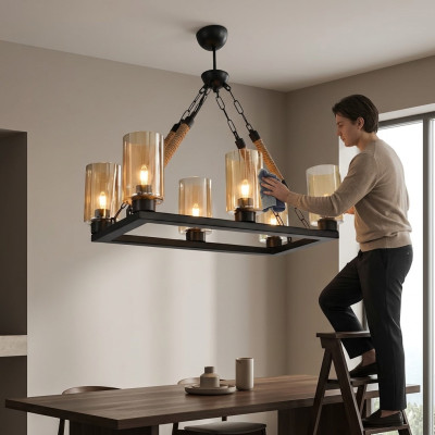 Lustro lampadario lampadario soffitto lampada lampade vetro nero