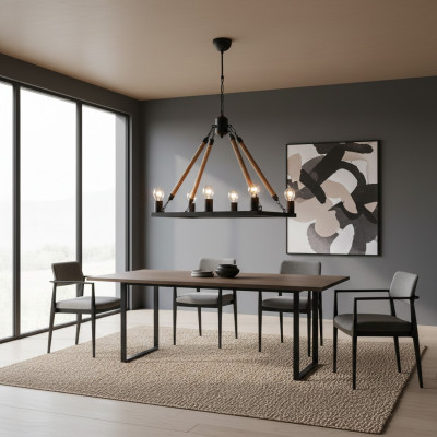 Plafoniera Lustro Lampadario Lampada da soffitto Lampada Nera Moderna