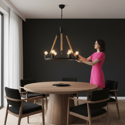 Lustro lampadario lampadario soffitto lampada lampade nero moderno