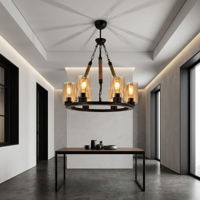 Lampada Lampadario a soffitto Lampadario Lampadario Candelabro vetro Nero Nuovo