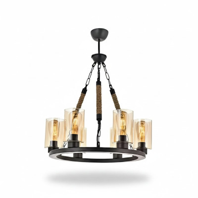 Lampada Lampadario a soffitto Lampadario Lampadario Candelabro vetro Nero Nuovo