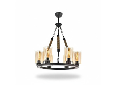 Lampada Lampadario a soffitto Lampadario Lampadario Candelabro vetro Nero Nuovo