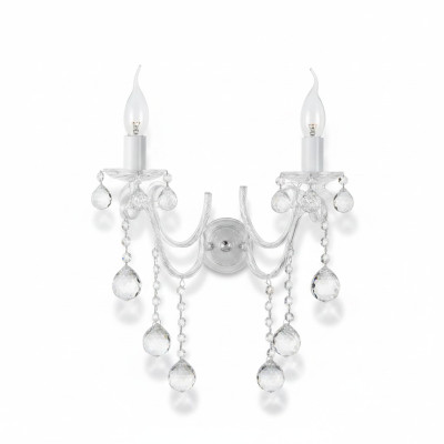 Lampada a muro con candelabro di cristallo, applique da parete, lampada da parete, lampade da parete in argento.