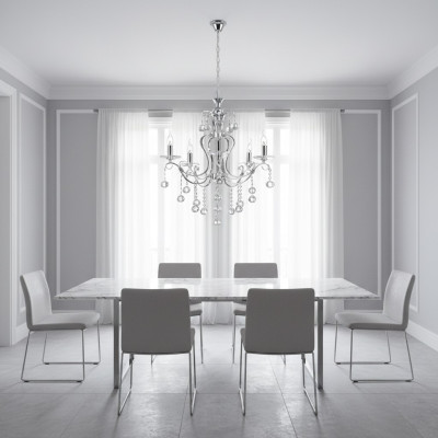 Lustro di lusso lampadario lampadario lampada a soffitto argento cristallo