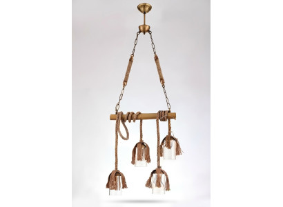 Lampada Soffitto in Bambù Luminiera Lampadario Lampadario Lampada soffitto Vetro Marrone