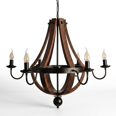 Lustro a corona Marrone Lampadario a soffitto in legno.fetchall(callback) Chandelier