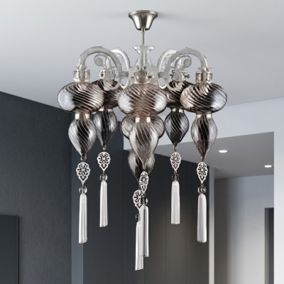Lampadario di cristallo argentato nuovo
