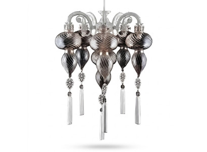 Lampadario di cristallo argentato nuovo