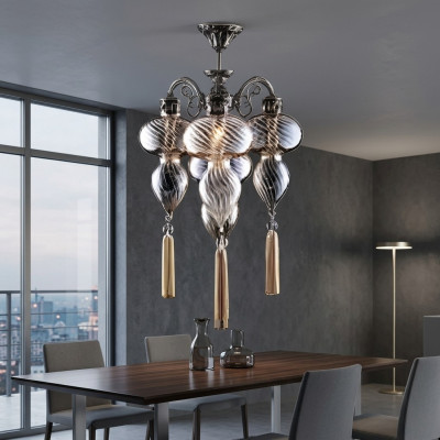 Lampade Lampadario Lampadario Lampadario Lampada da soffitto Vetro Argento Nuovo