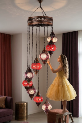 Lustro lampadario lampadario lampada a soffitto Lampade in vetro 45x145cm
