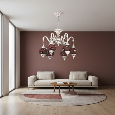Soffitto lampadario Luster Art lampadario Lampada a soffitto Lampade Vetro Bianco