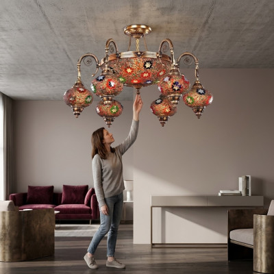 Plafoniera Lampadario Lampadario Lampada a soffitto Lampade in vetro Oro Luce