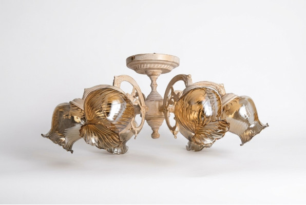Plafoniera Lampadario Lampadario Lampade in vetro Beige Arte