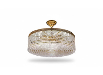 Lampadario di lusso in oro con cristalli, lampadario a soffitto.