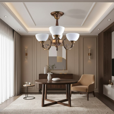 Lampadario lampada a soffitto lustra lampadario antico lampada vetro oro