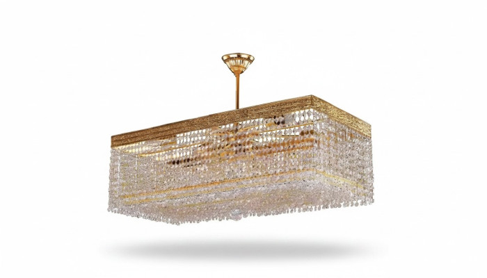 Lussuoso lampadario a sospensione lampadario lampada da soffitto in oro con cristalli