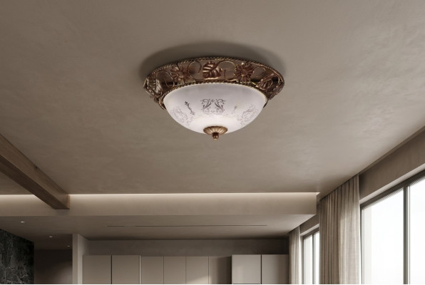 Lampadario Lampadario Lampadario Lampada Da Soffitto Lampade Vetro Oro Rotondo
