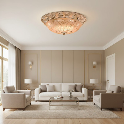 Lampadario Lampadario Lampadario Lampada a soffitto Lampade in vetro Oro Rotondo