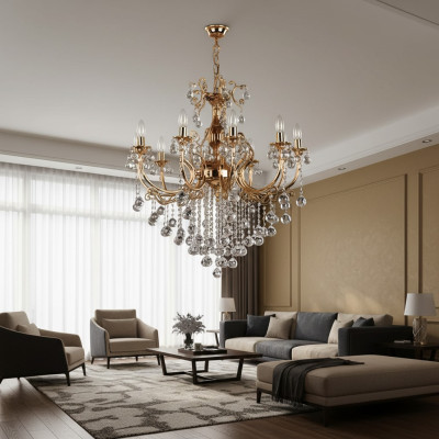 Lampadario di lusso lampada lampadario lampadario lampadario lampada a soffitto cristallo oro