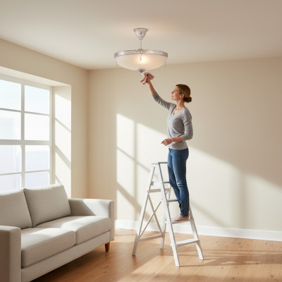 Lampadario a soffitto moderno in vetro bianco con paralume a candeliere