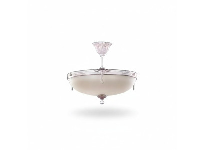 Lampadario a soffitto moderno in vetro bianco con paralume a candeliere