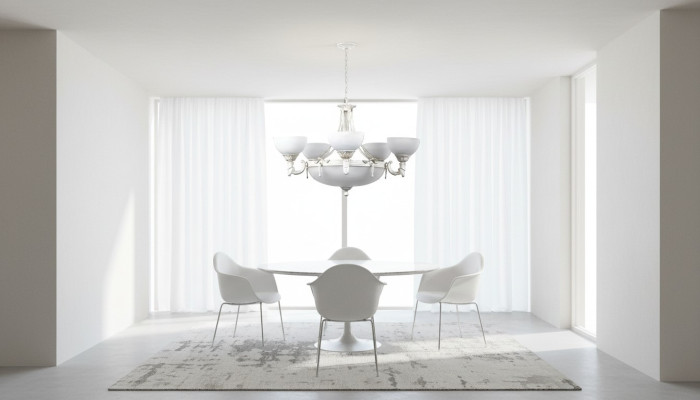 Lampadario Luster Lampadario Lampada da soffitto in vetro bianco 70x77cm
