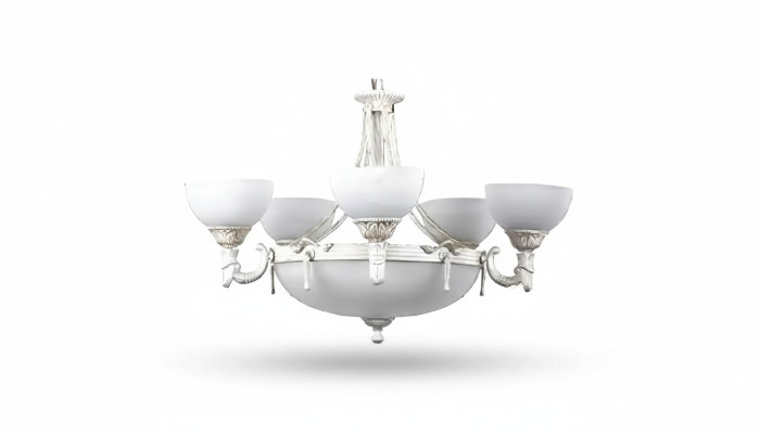 Lampadario Luster Lampadario Lampada da soffitto in vetro bianco 70x77cm