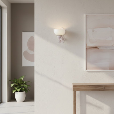 Plafoniera Lampada da parete Appliques Stile Lampadario Lampade da parete Vetro bianche