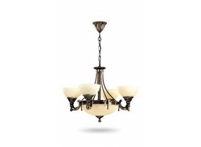 Lampadario a soffitto moderno in vetro beige.