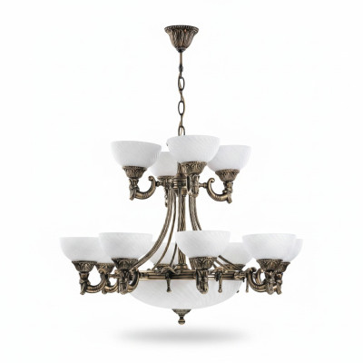 Lampada a soffitto Lampadario Lampadario Lampadario in vetro bianco Stile antico