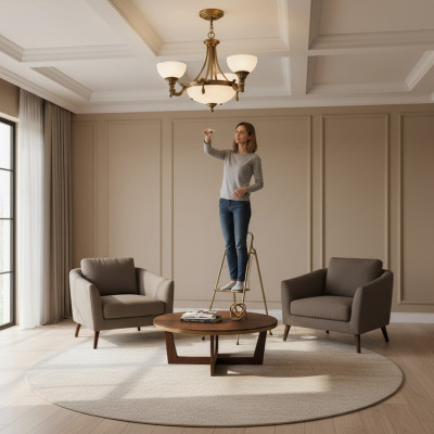 Lampada a sospensione classica bianca design oro lampadario