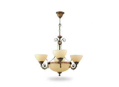 Plafoniera Lampada a soffitto Lampadario Candelabro in vetro beige Arte Plafoniera Lampada a soffitto Lampadario Candelabro in vetro beige Arte
