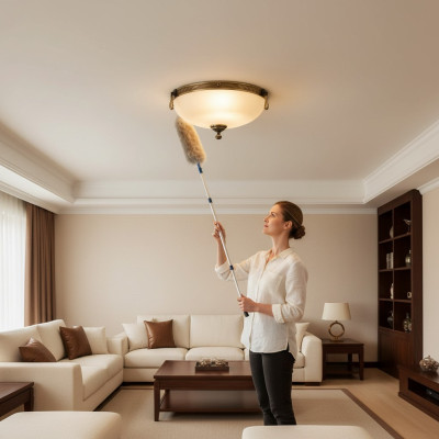 Lustro lampadario a sospensione lampada soffitto lampadario vetro beige arte