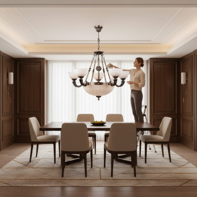 Soffitto lampadario lampada bianca lampadario lampadario lampadario in vetro Arte