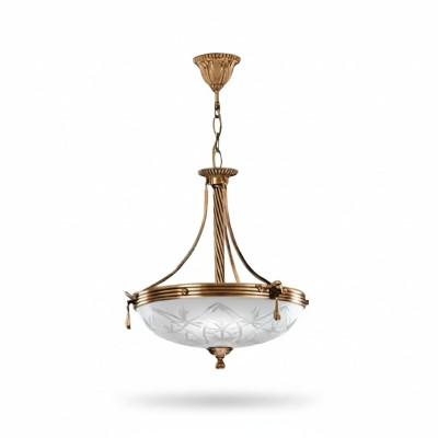 Lampadario da soffitto in vetro grigio e oro.