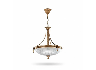 Lampadario da soffitto in vetro grigio e oro.