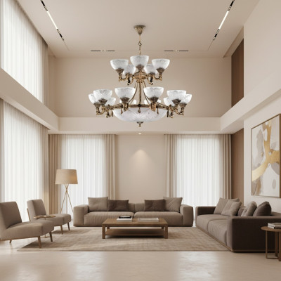 Lampada a soffitto Lüster Lampadario Lampadario Lampadario Vetro Grigio Lampade