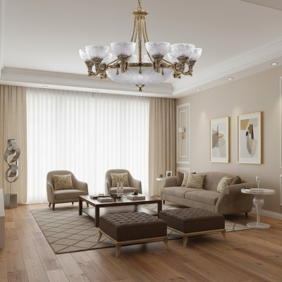 Lampadario lustro lampada a soffitto lampadario lampada vetro oro grigio