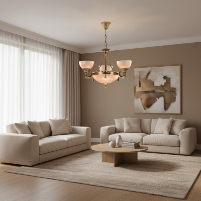 Lampadario a soffitto lustro Lampadario Lampadario Lampadario in vetro oro beige