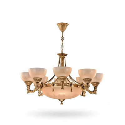 Lampadario con lampadario a soffitto Luce a soffitto Lampadario Lampadario in vetro Oro Beige