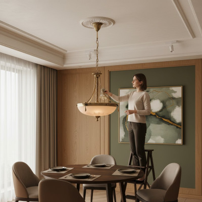 Lampadario lampadario a soffitto lampadario lampada vetro oro beige