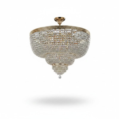 Lampada a sospensione di lusso plafoniera lampada lampadario cristallo oro 100cm