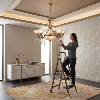 Lampadario da soffitto lumi Lampadario Lampadario Lampadario Vetro Oro Marrone
