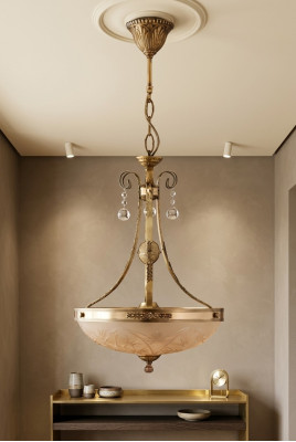 Lampadario lampada a soffitto lüster lampadario lampada vetro oro marrone